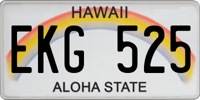 HI license plate EKG525