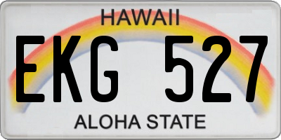 HI license plate EKG527