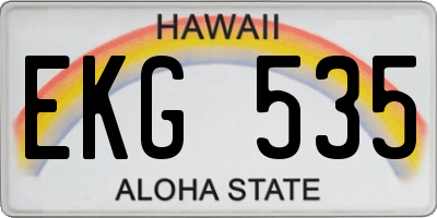 HI license plate EKG535