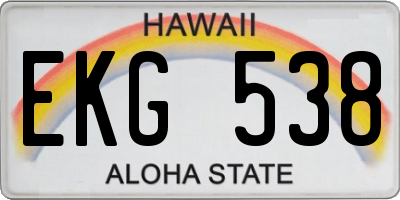HI license plate EKG538