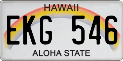 HI license plate EKG546