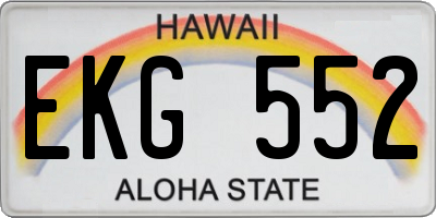 HI license plate EKG552