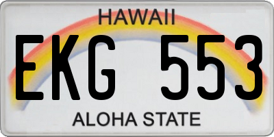 HI license plate EKG553