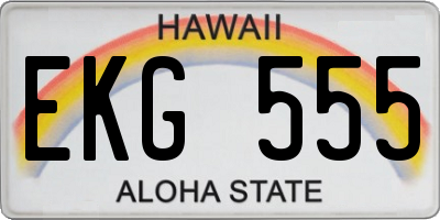 HI license plate EKG555