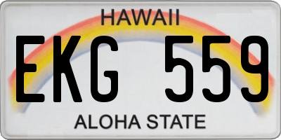 HI license plate EKG559