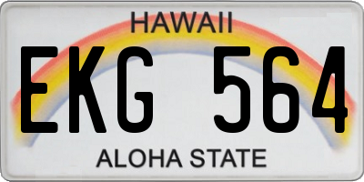 HI license plate EKG564
