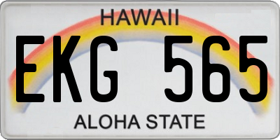 HI license plate EKG565