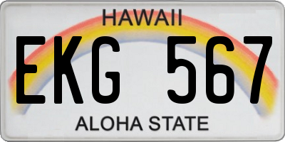 HI license plate EKG567