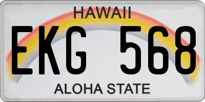 HI license plate EKG568