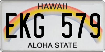 HI license plate EKG579
