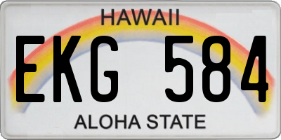 HI license plate EKG584