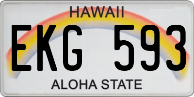 HI license plate EKG593