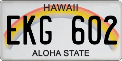 HI license plate EKG602