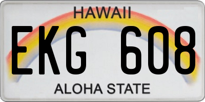 HI license plate EKG608