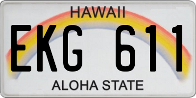 HI license plate EKG611