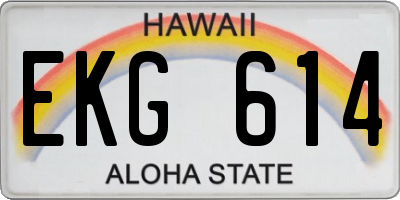 HI license plate EKG614