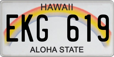 HI license plate EKG619