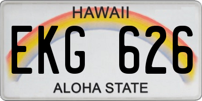 HI license plate EKG626