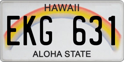 HI license plate EKG631