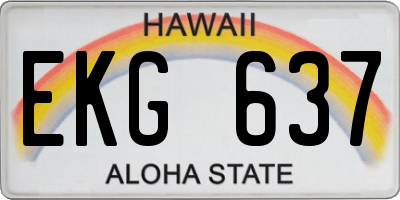 HI license plate EKG637