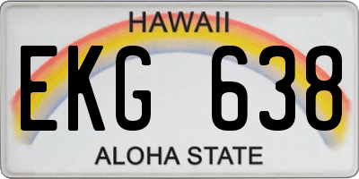HI license plate EKG638