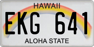 HI license plate EKG641