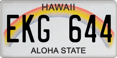 HI license plate EKG644