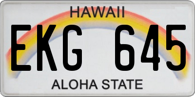 HI license plate EKG645