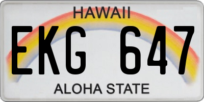 HI license plate EKG647