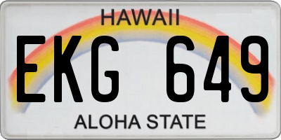 HI license plate EKG649