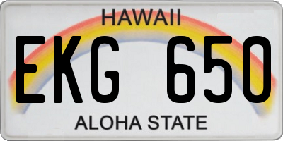 HI license plate EKG650