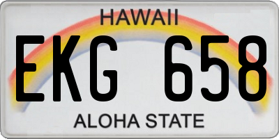 HI license plate EKG658