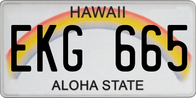 HI license plate EKG665