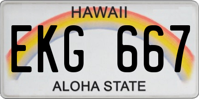 HI license plate EKG667