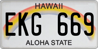HI license plate EKG669
