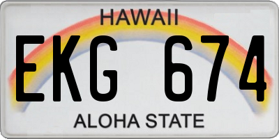 HI license plate EKG674