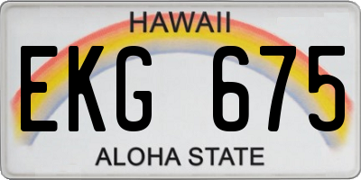HI license plate EKG675