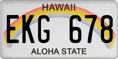 HI license plate EKG678