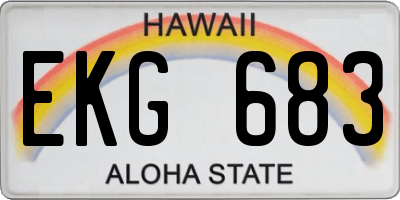 HI license plate EKG683