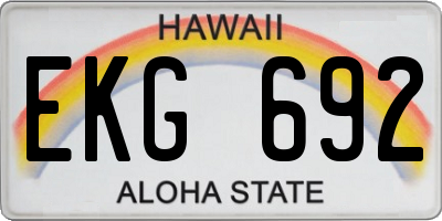 HI license plate EKG692