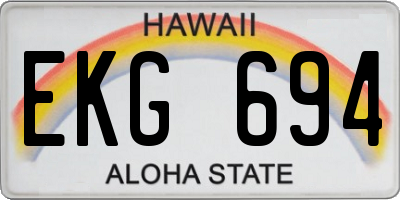HI license plate EKG694