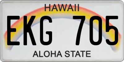 HI license plate EKG705