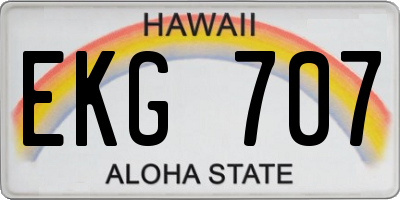 HI license plate EKG707