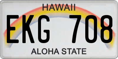 HI license plate EKG708