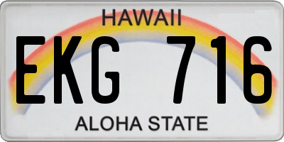 HI license plate EKG716