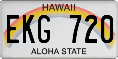 HI license plate EKG720