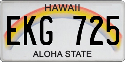 HI license plate EKG725