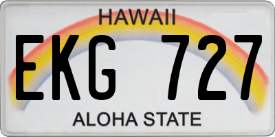 HI license plate EKG727