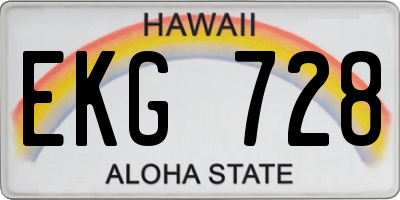 HI license plate EKG728
