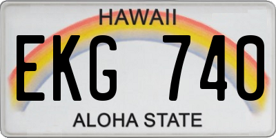 HI license plate EKG740